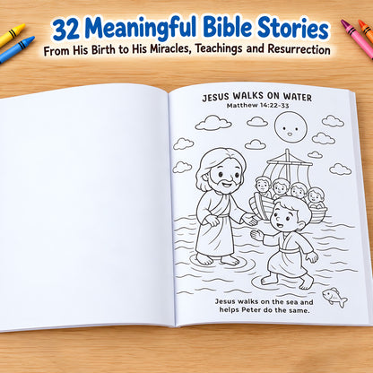 Love in Faith | Life of Jesus Toddler Coloring Book, Preschool Illustrated Activity Book for Kids
