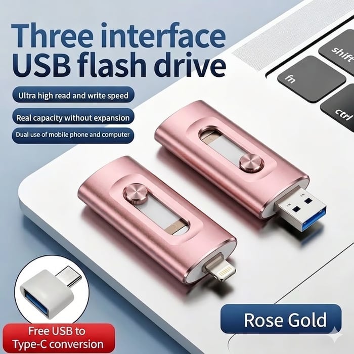 Portable 4-in-1 USB Flash Drive – Fast Photo Backup & Extra Storage for Phone, Tablet & Computer-RH