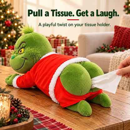 Grinch Plush Tissue Box Cover – Christmas Novelty Holder – image 7