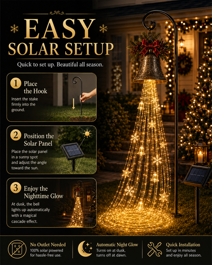 🎄🔥LAST DAY 70% OFF - 🔔Christmas Bell Cascade Solar Yard Light✨
