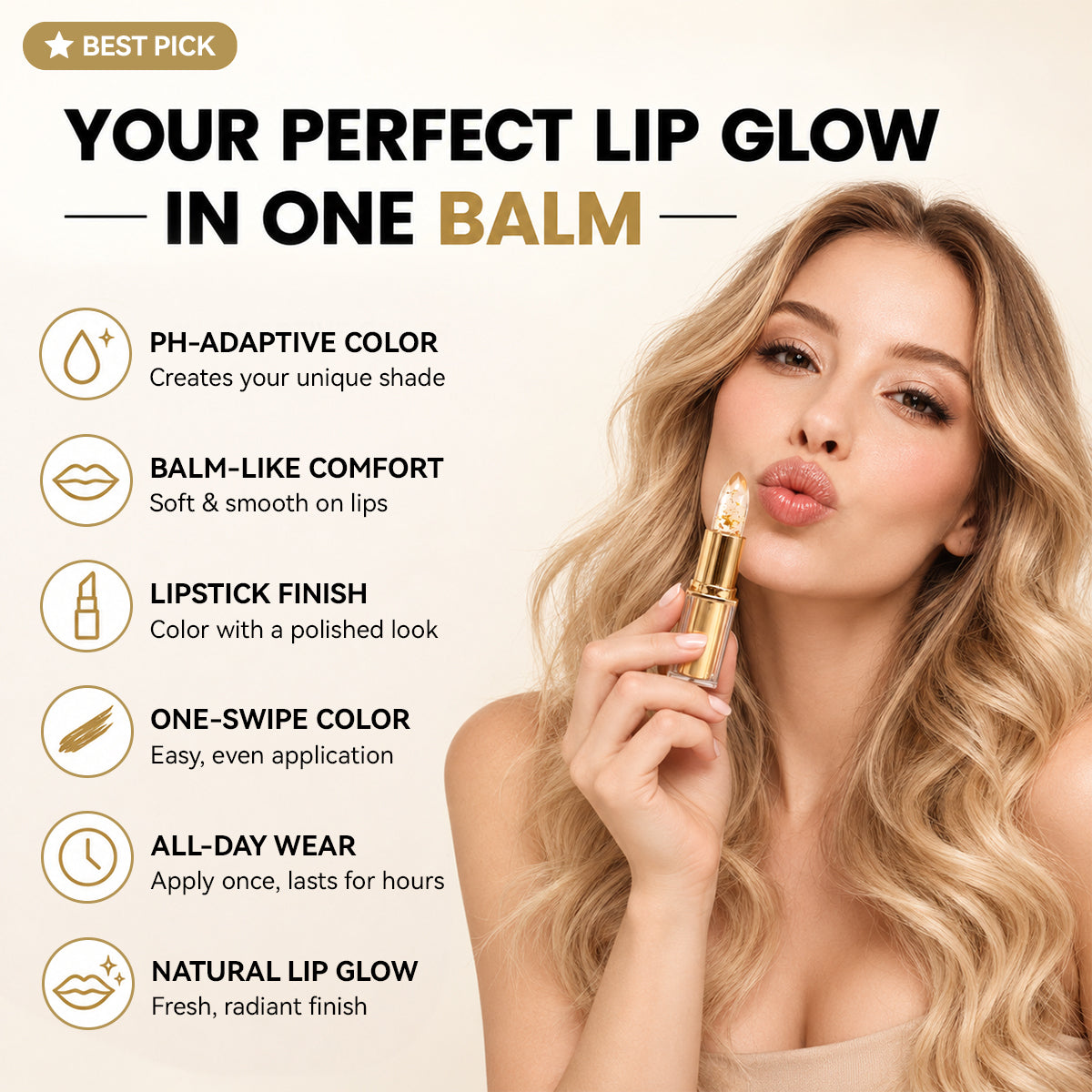 Color-Adaptive Lipstick for Mature Lips
