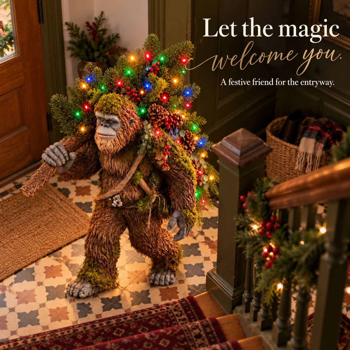 🎄 Woodland Bigfoot – Lighted Christmas Porch Decor 4