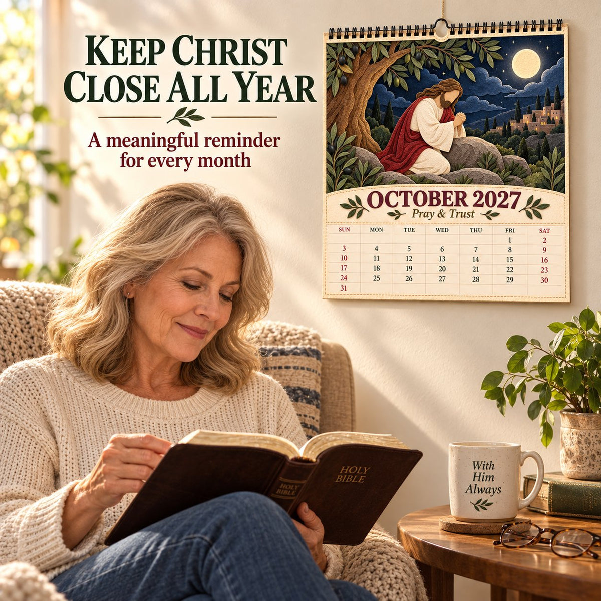 🔥 SPECIAL OFFER |✝️ 2027 Walking With Jesus Wall Calendar