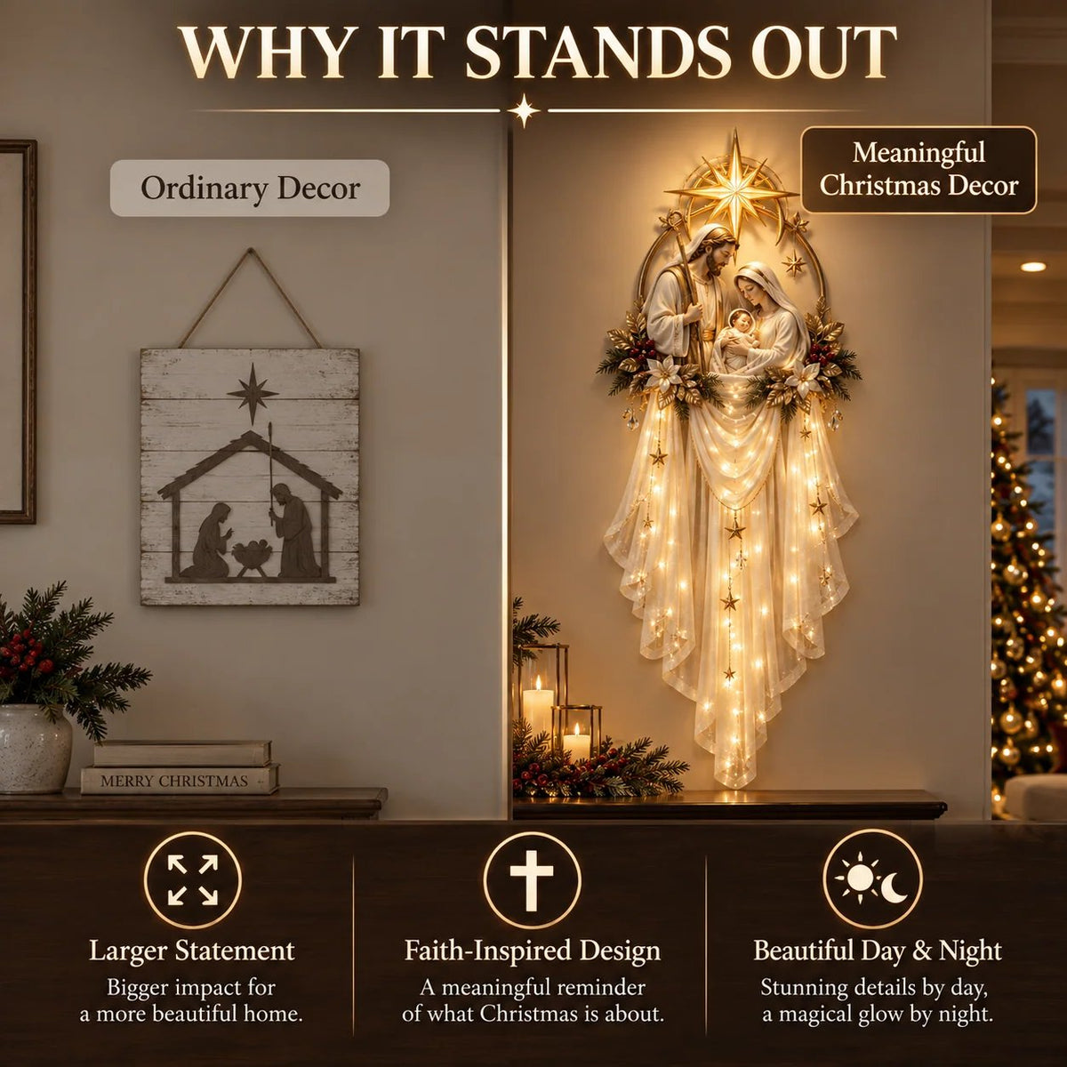 ✨49% OFF Today | Holy Family Star Veil – Meaningful Christmas Wall Decor