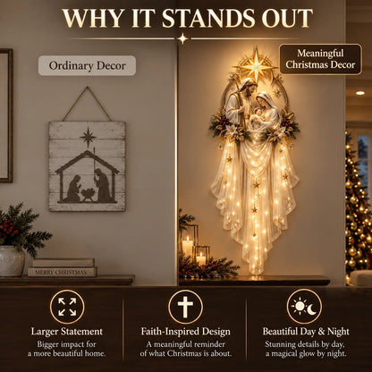✨49% OFF Today | Holy Family Star Veil – Meaningful Christmas Wall Decor