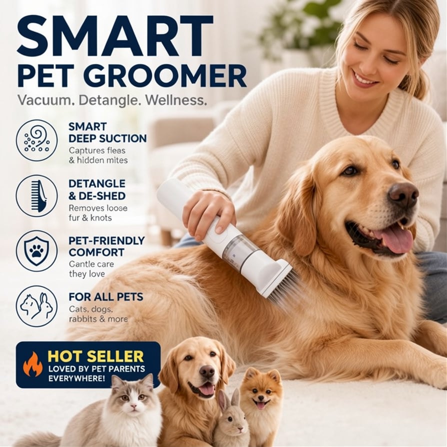 ⏰LIMITED TIME PRICE & FREE SHIPPING🔥Electric Pet Grooming Comb🐕Keep your furry friends away from mites, fleas and tangled fur！