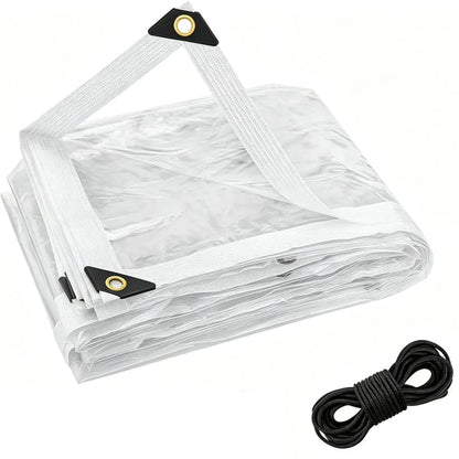 RainShield Pro Transparent Outdoor Tarp with Metal Grommets