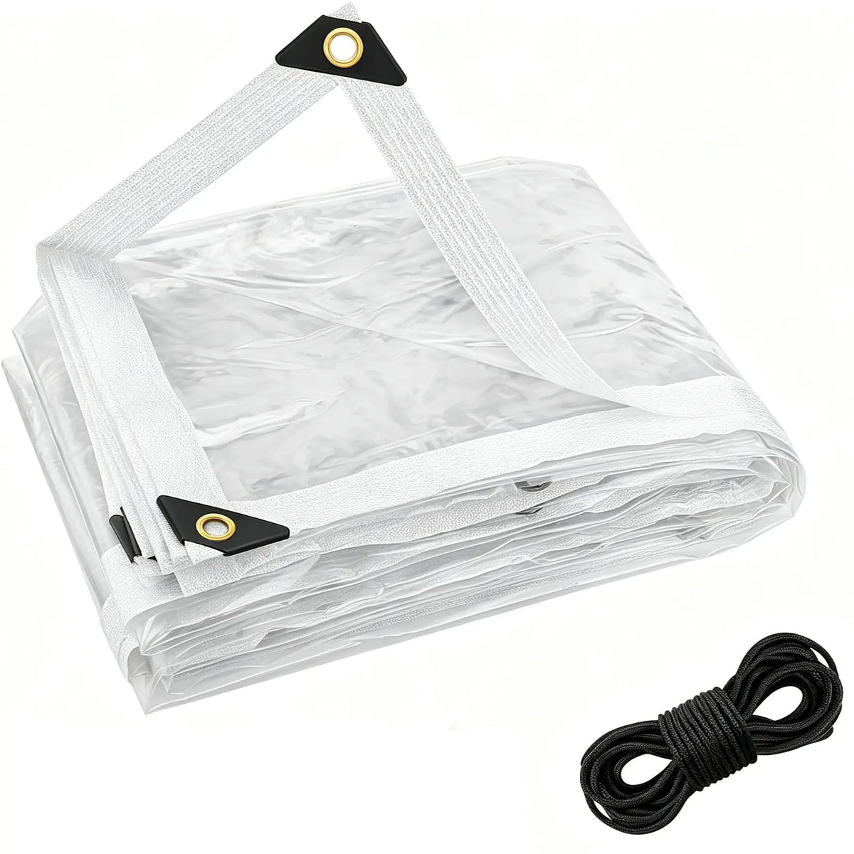 RainShield Pro Transparent Outdoor Tarp with Metal Grommets
