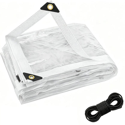 RainShield Pro Transparent Outdoor Tarp with Metal Grommets