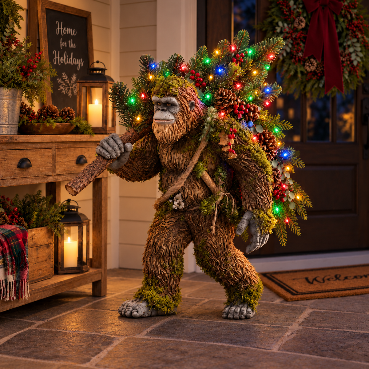 🎄 Woodland Bigfoot – Lighted Christmas Porch Decor 1