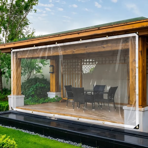 RainShield Pro Transparent Outdoor Tarp with Metal Grommets