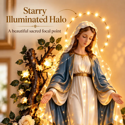 Illuminated Holy Family Floral Wall Decor