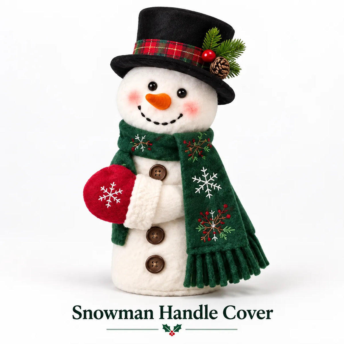 Santa & Snowman Plush Christmas Door Handle Covers