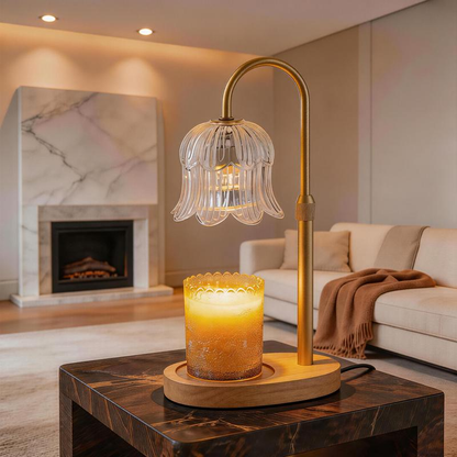 Vintage Flower Candle Warmer Lamp — Timer & Brightness Control