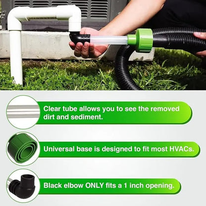AC Drain Line Cleaner Adapter – Quickly Unclog HVAC Condensate Lines with Clear-View Design