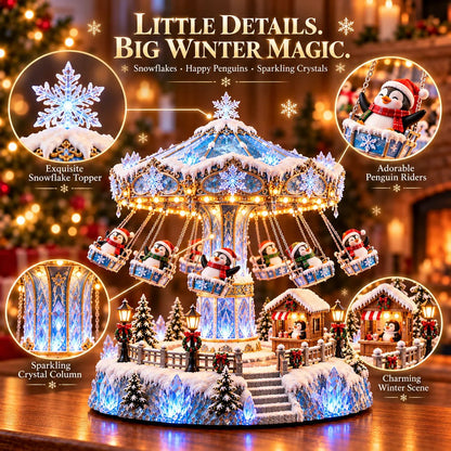 Penguin Winter Swing Carnival – Lighted Rotating Decoration – product view 8