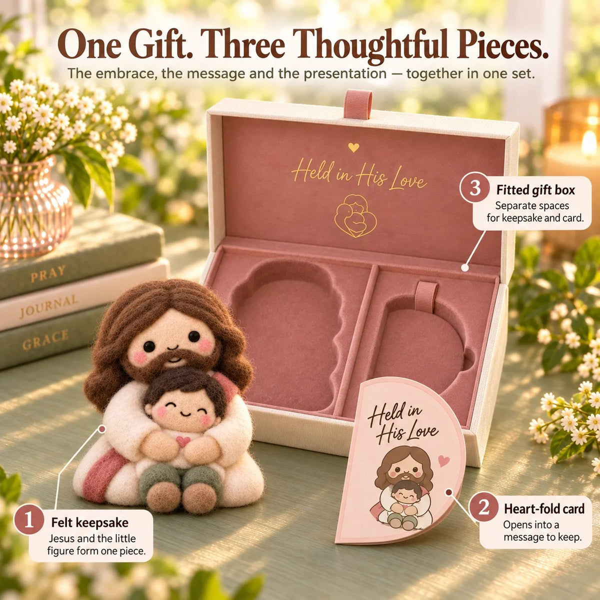 Faith & Meaning | 6 Heartfelt Felt Keepsake Designs with Message Cards ✝️ (✨Buy 2 Free Shipping)