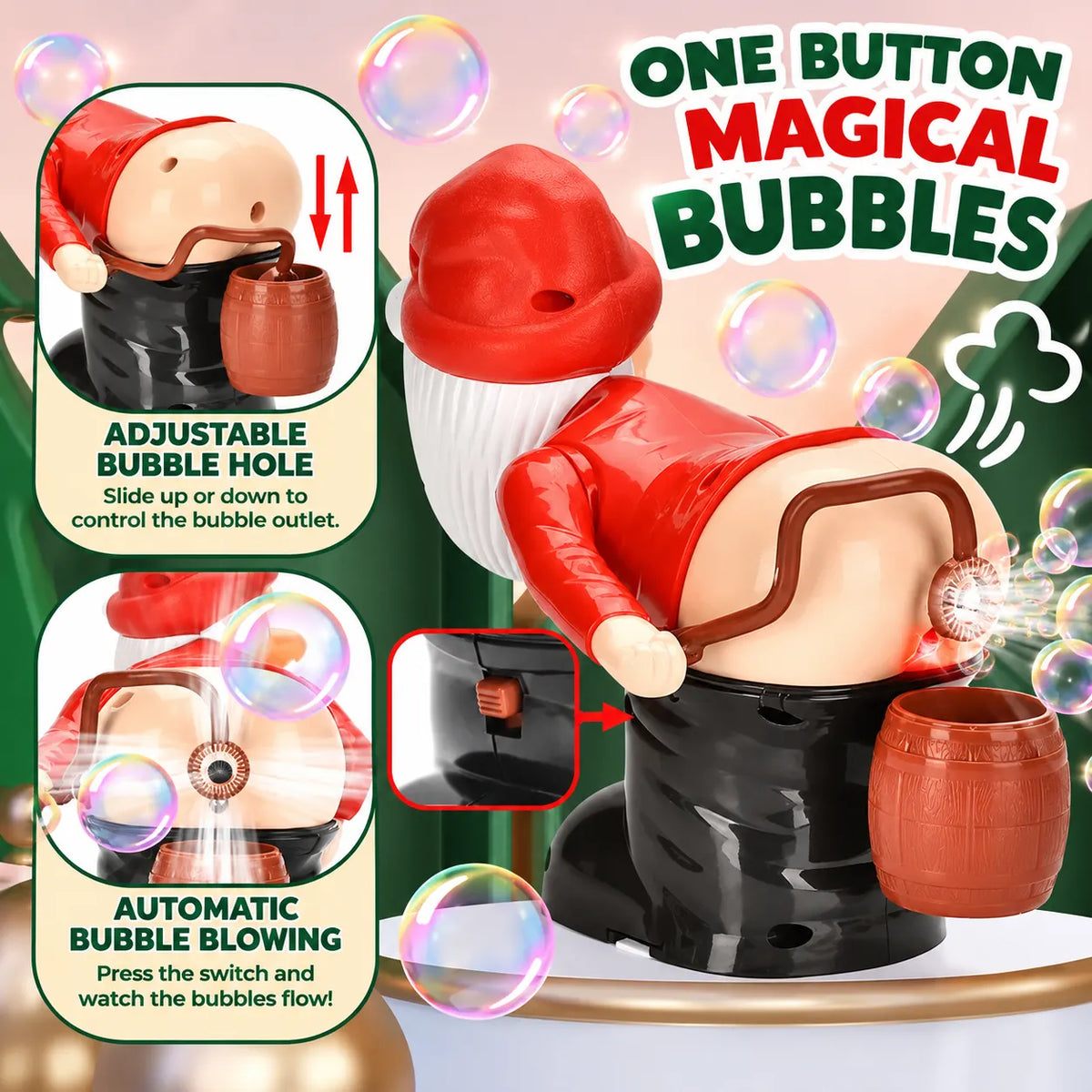 Farting Santa Bubble Machine with Lights & Music