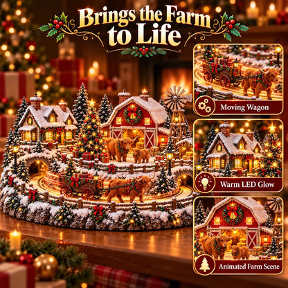 🐮 Highland Cow Christmas Farm Village – Animated Holiday Scene
