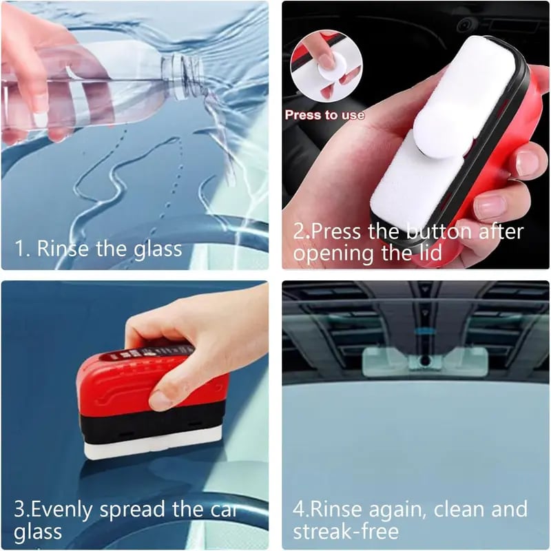 🔥✨ 50% OFF! Car Glass Oil Film Cleaner Brush — Clearer View in Rain 🌧️