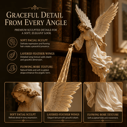 👼🎁 Celestial Guardian – Angel Light Beam Bookshelf Decor