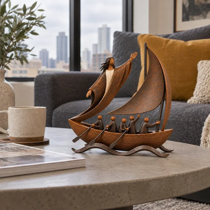 Peace in the Storm – Faith Sailboat Sculpture – product view 10