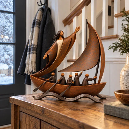 Peace in the Storm – Faith Sailboat Sculpture – product view 2