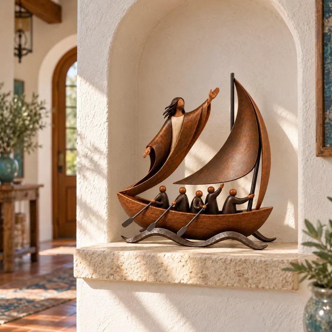Peace in the Storm – Faith Sailboat Sculpture – product view 12