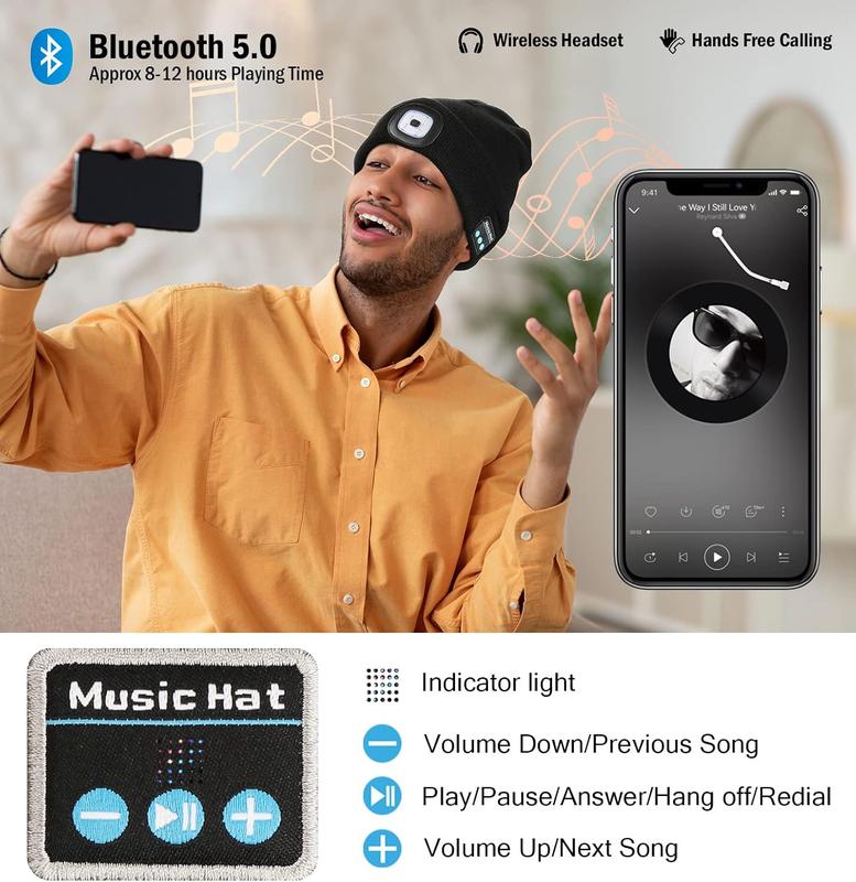 🔥Christmas Sale🎁🎄LED Bluetooth Beanie
