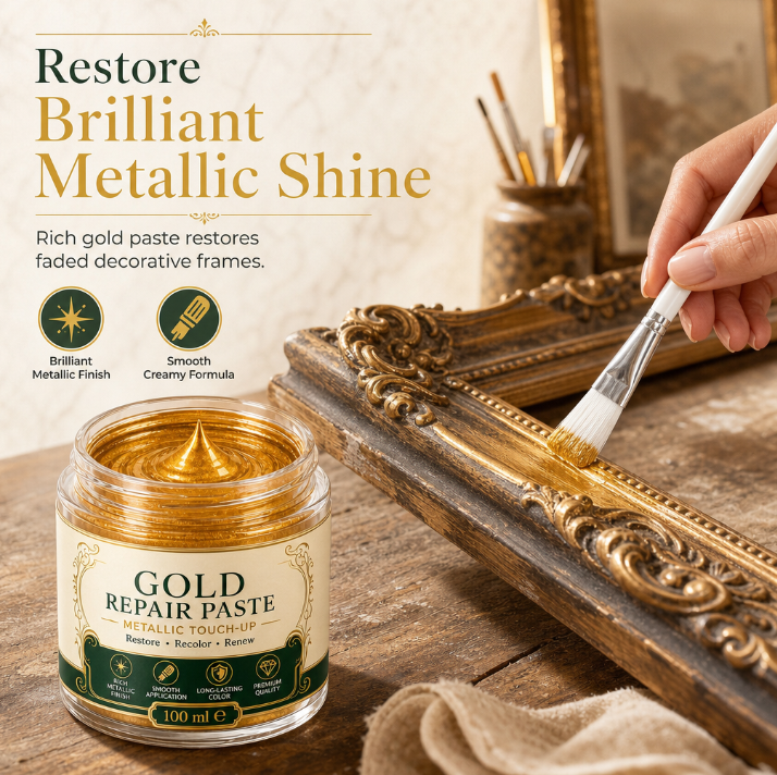 ✨ Metallic Gold Refinishing Paste – Restore Shine & Refresh Décor❄️