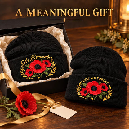 Poppy Embroidered Remembrance Beanie – product view 3