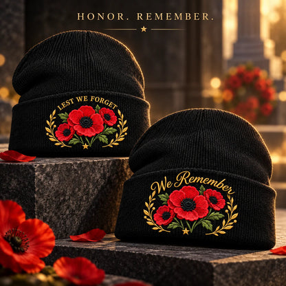 Poppy Embroidered Remembrance Beanie – product view 7