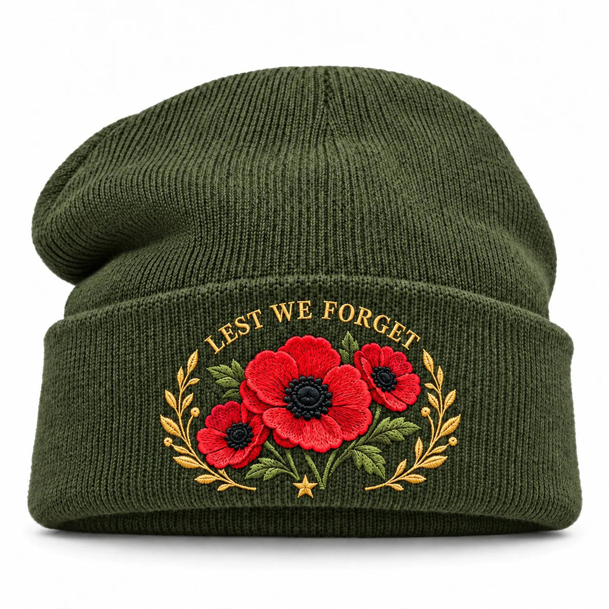 Poppy Embroidered Remembrance Beanie – product view 9