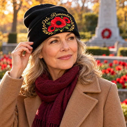Poppy Embroidered Remembrance Beanie – product view 2