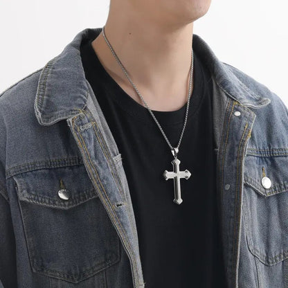 Lord's Prayer Layered Cross Necklace – product view 4