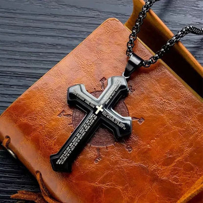 Lord's Prayer Layered Cross Necklace – product view 3