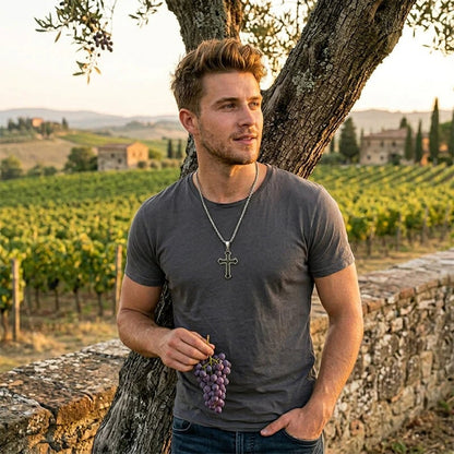 Lord's Prayer Layered Cross Necklace – product view 5