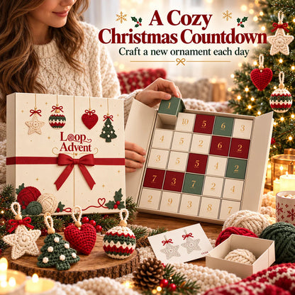 🎄 24-Day Crochet Christmas Advent Calendar™ – 24 Surprise DIY Ornament Kits to Make & Hang 🧶