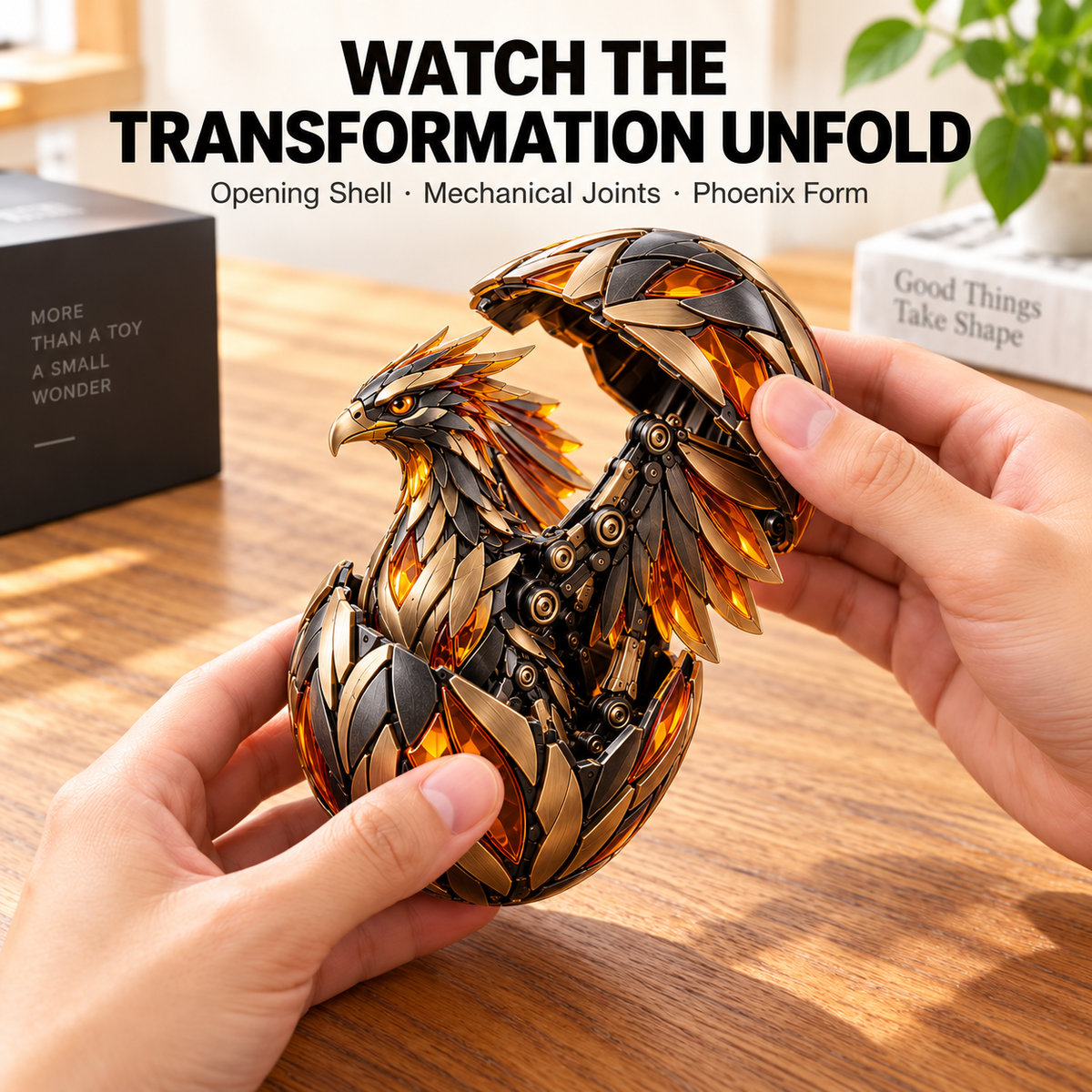 Black & Gold Phoenix Transforming Egg