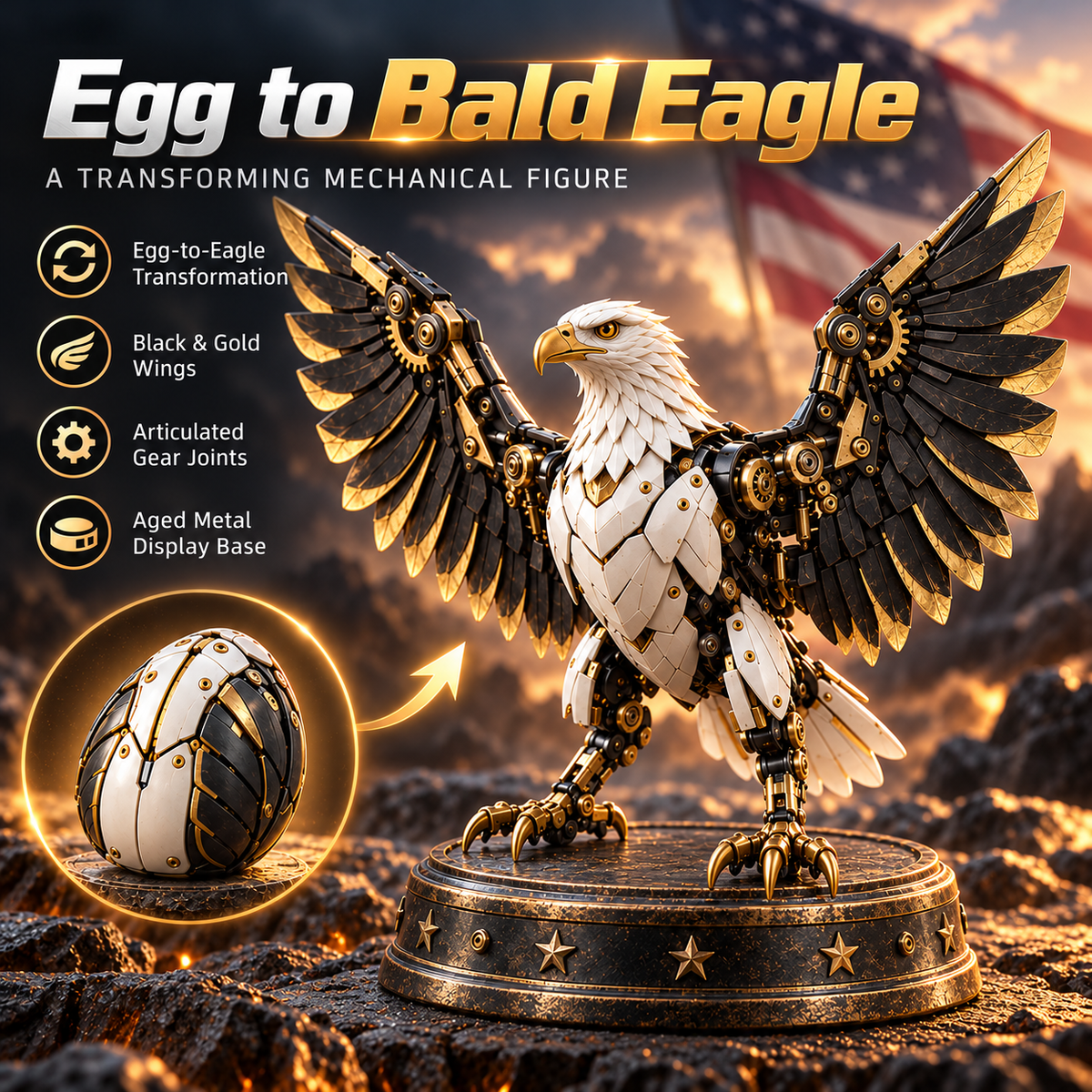 Bald Eagle Transforming Egg