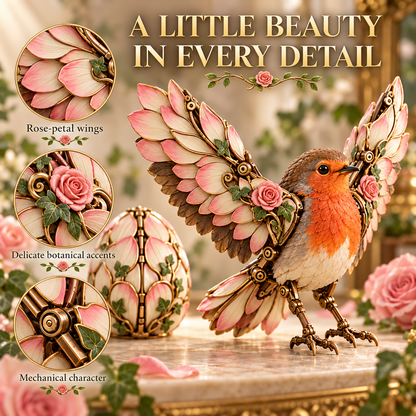 Rosewing Robin Transforming Egg – Floral Mechanical Bird – view 4