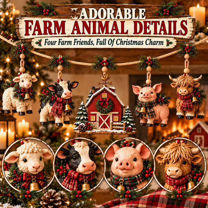 Christmas Farm Friends Hanging Mantel Garland – product view 3