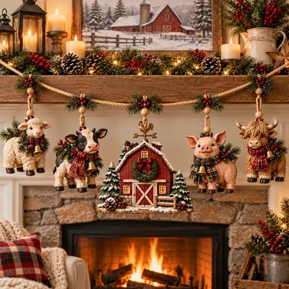 Christmas Farm Friends Hanging Mantel Garland – product view 4