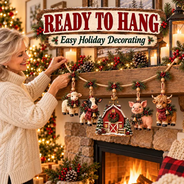 Christmas Farm Friends Hanging Mantel Garland – product view 6