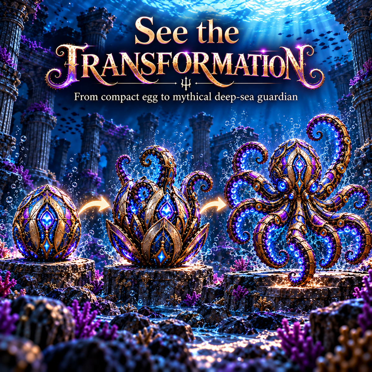 Mechanical Kraken Transforming Egg – Deep-Sea Figure – view 3
