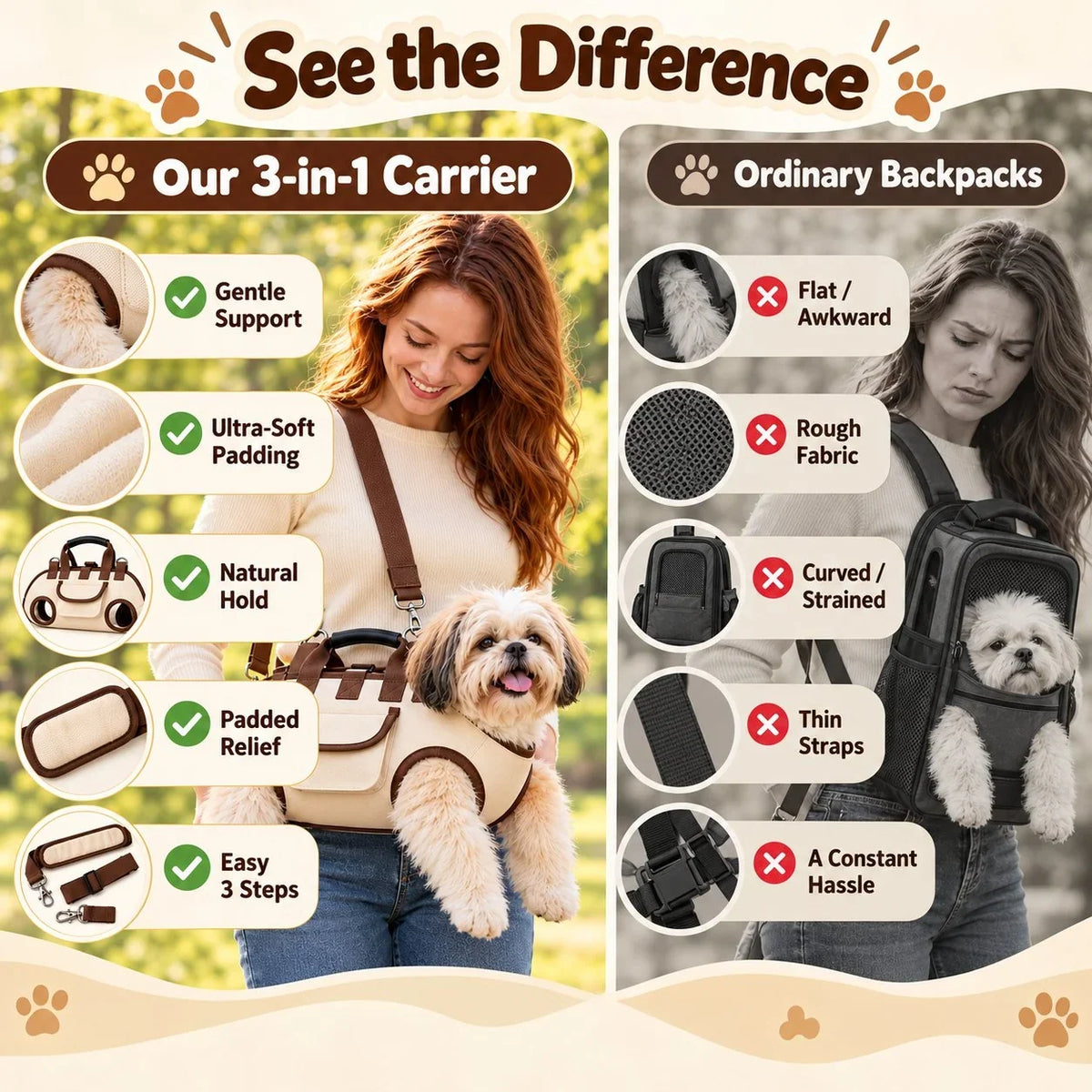 Hands-Free Pet Sling & Harness Carrier – product view 5