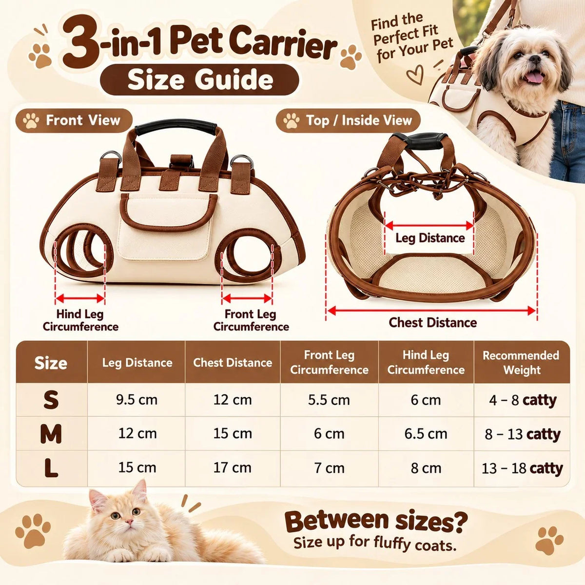 Hands-Free Pet Sling & Harness Carrier – product view 10