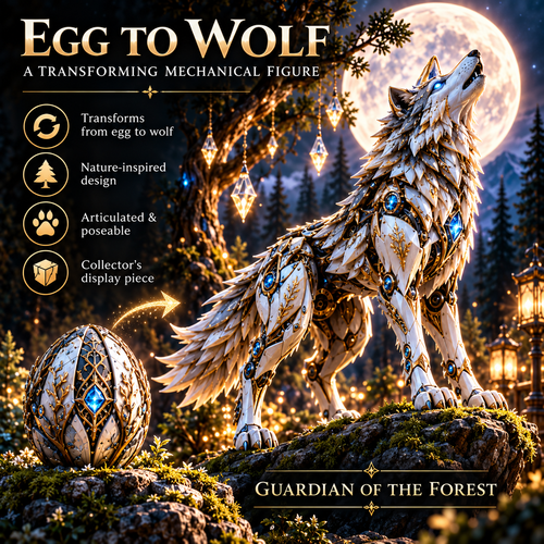 Mechanical Wolf Transforming Egg – Forest Guardian Figure – view 1
