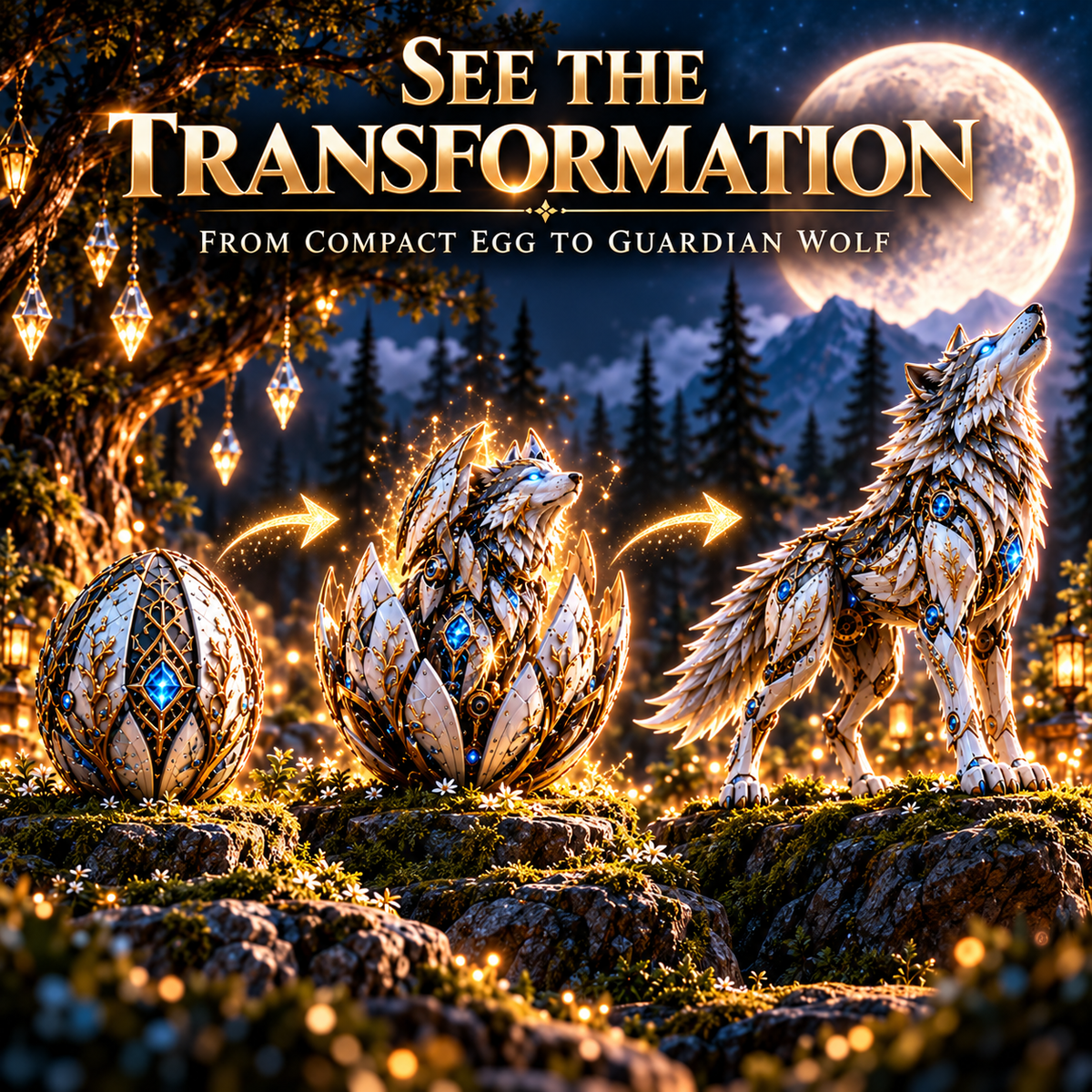 Mechanical Wolf Transforming Egg – Forest Guardian Figure – view 4