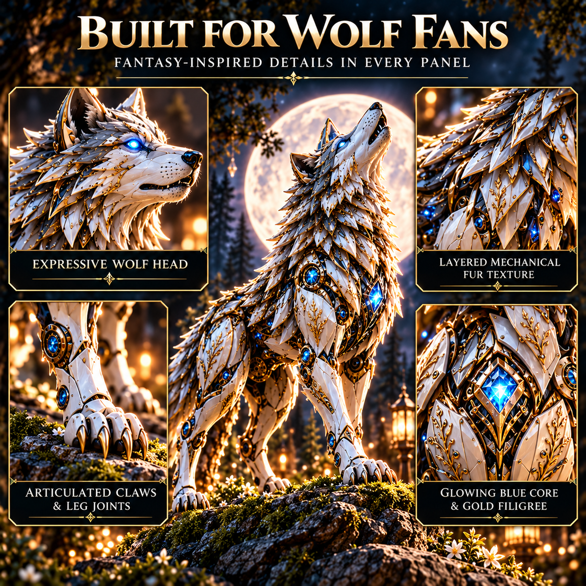 Mechanical Wolf Transforming Egg – Forest Guardian Figure – view 3